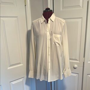 Elegant Cream J. Crew Silk Button-Up Blouse Size 12T